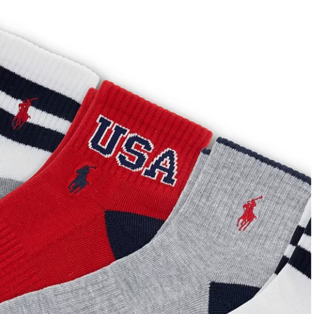 Polo Ralph Lauren USA Quarter Socks 6-Pack - Picture 3 of 3